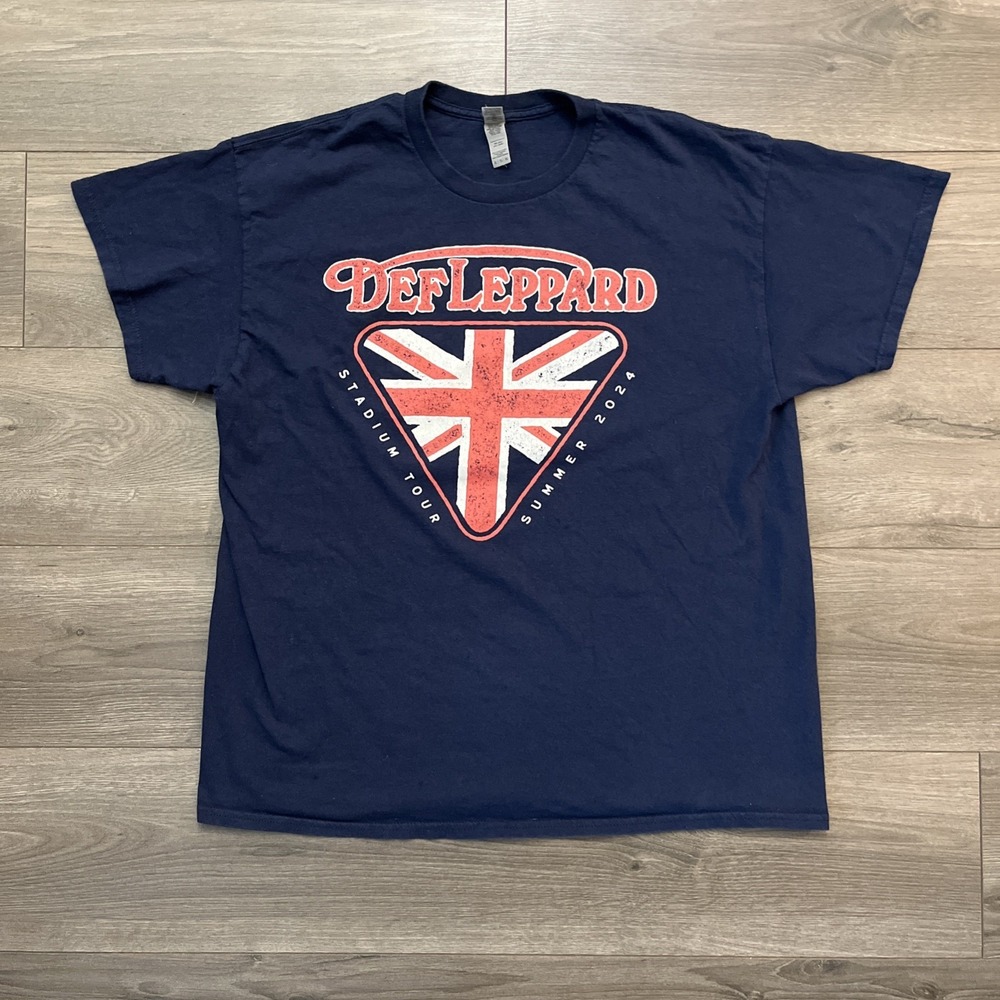 Def Leppard Stadium Tour T Shirt Mens XL Dark Blue Short Sleeve